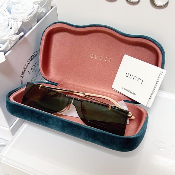 Authentic Gucci 56MM Flip-Up Rectangular Optical Unisex Sunglasses - Picture 4 of 13